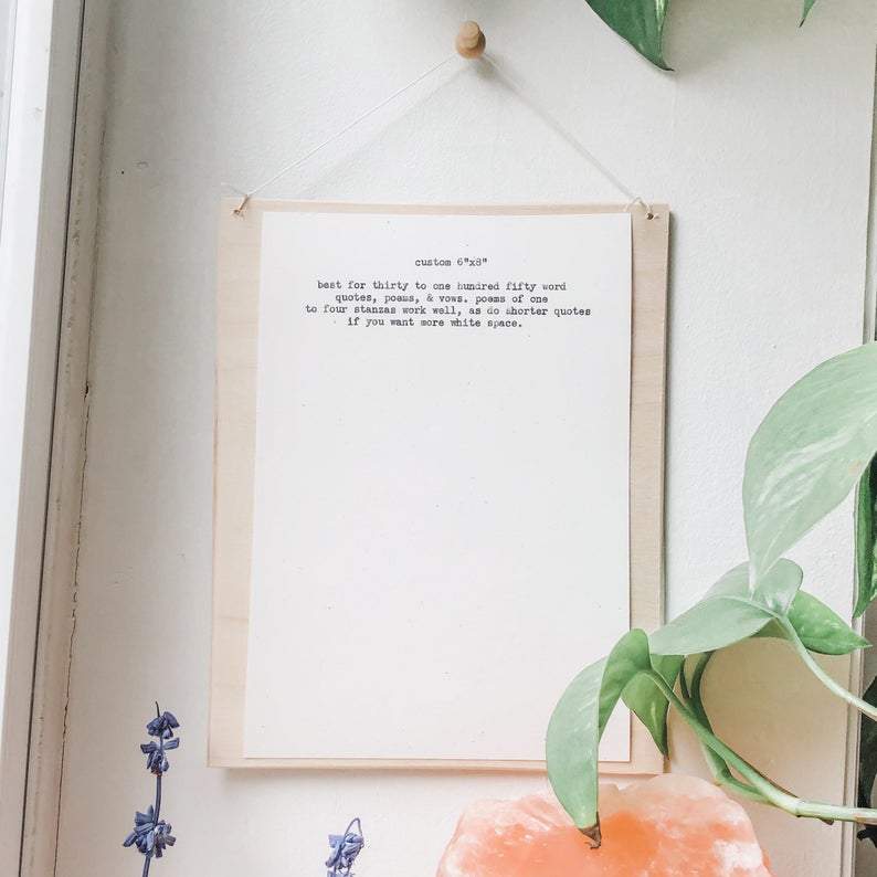 custom poem (mounted with flower): 6x8