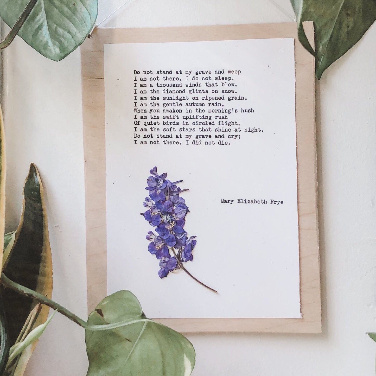 mary elizabeth frye, do not stand at my grave and weep