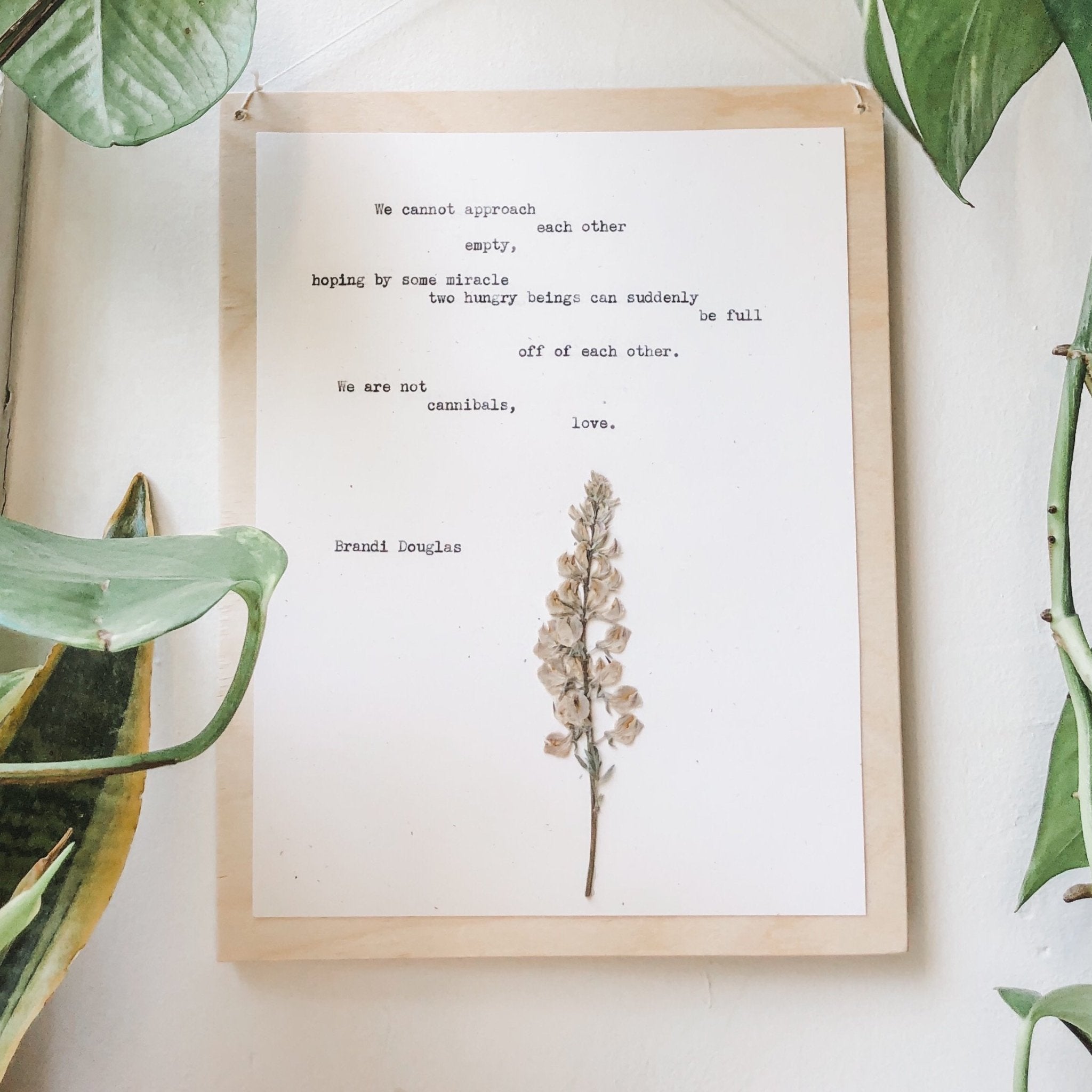 brandi douglas, we cannot approach each other empty