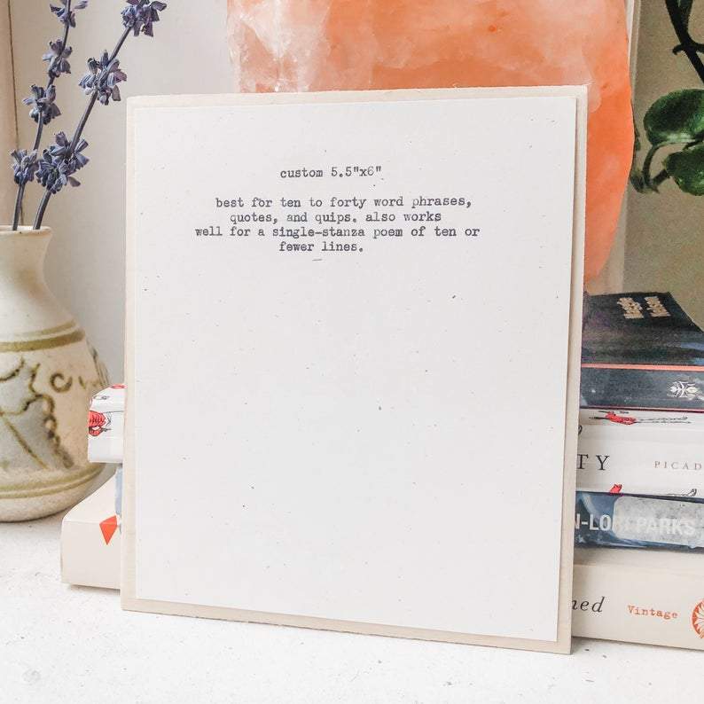 custom poem (mounted with flower): 5.5x6