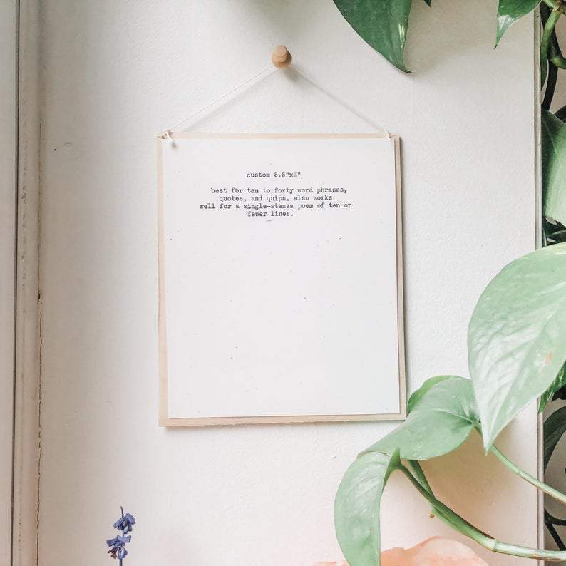 custom poem (mounted with flower): 5.5x6