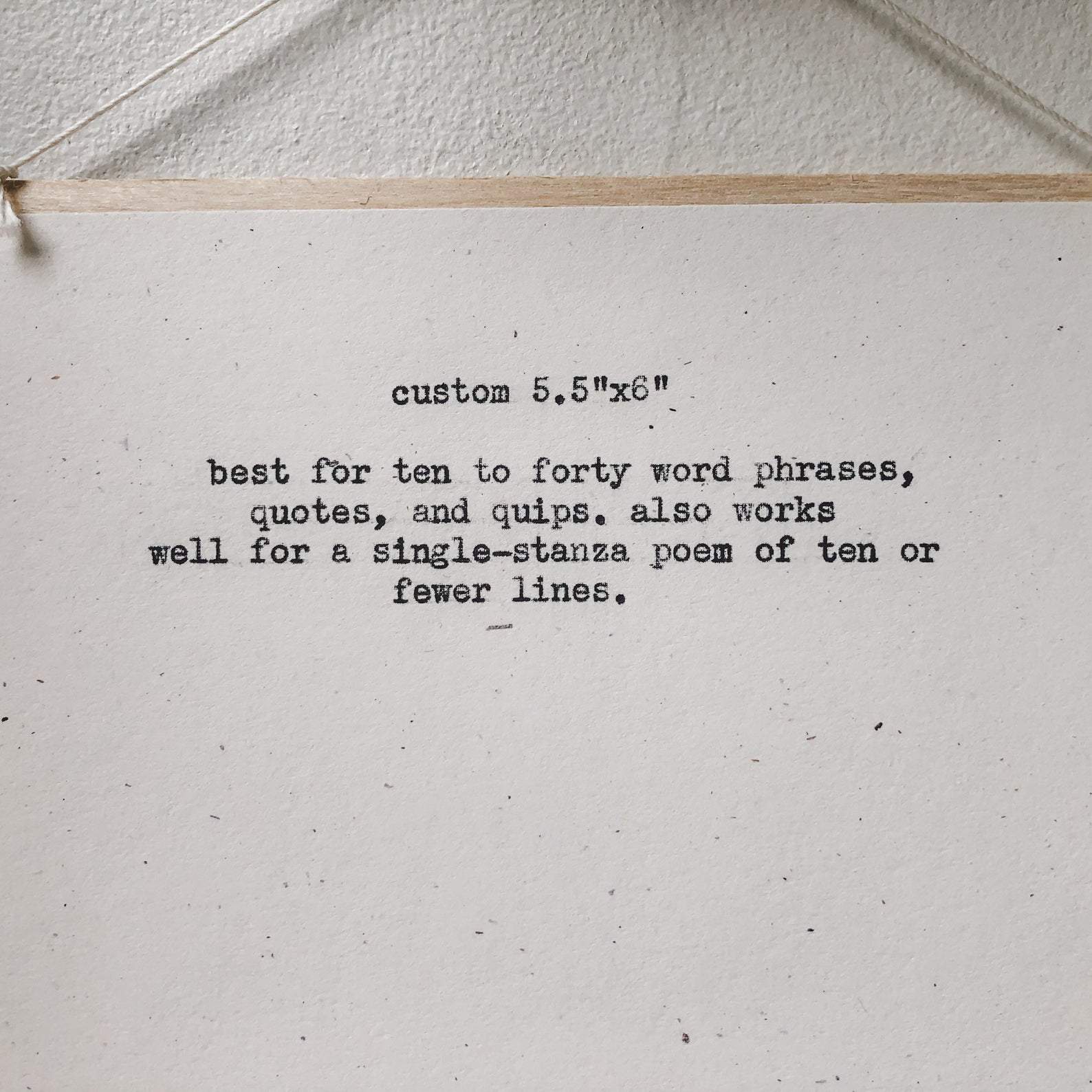 custom poem (mounted with flower): 5.5x6