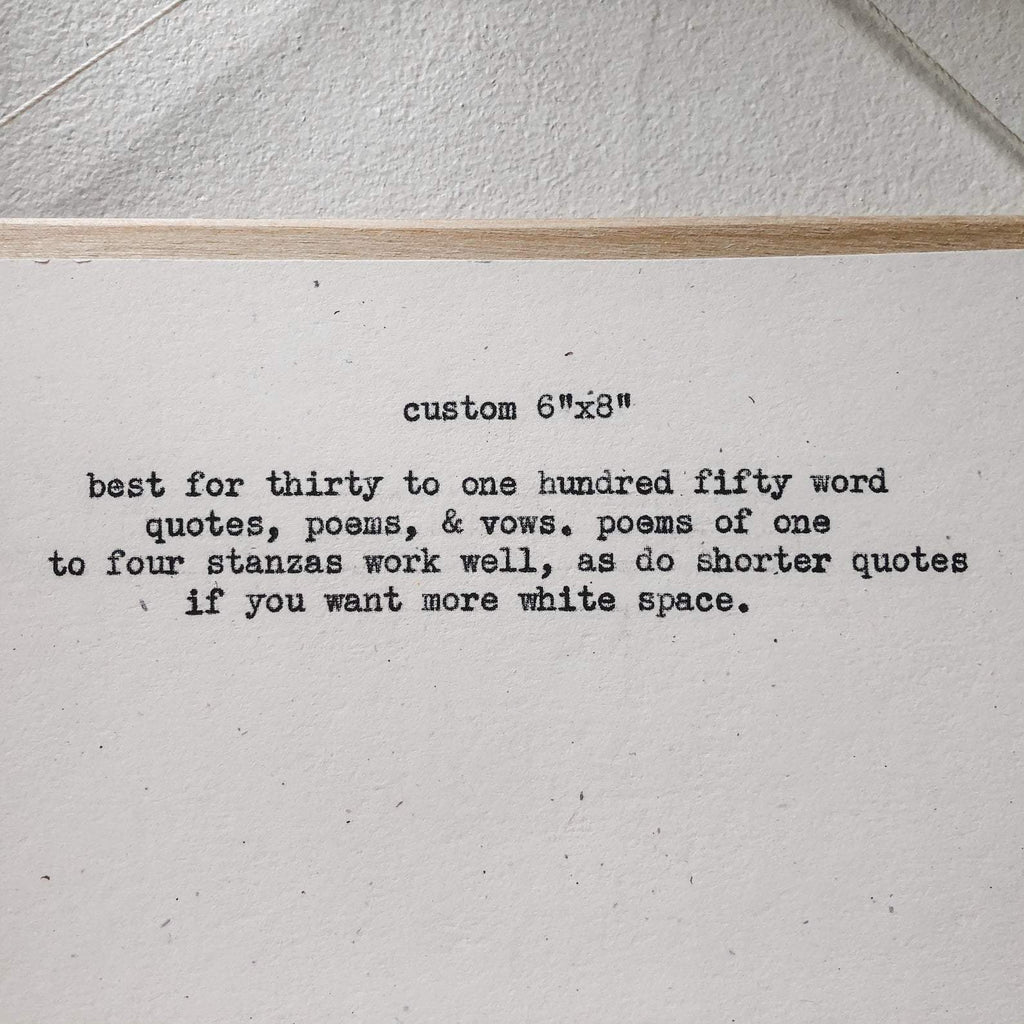 custom poem (mounted with flower): 6x8