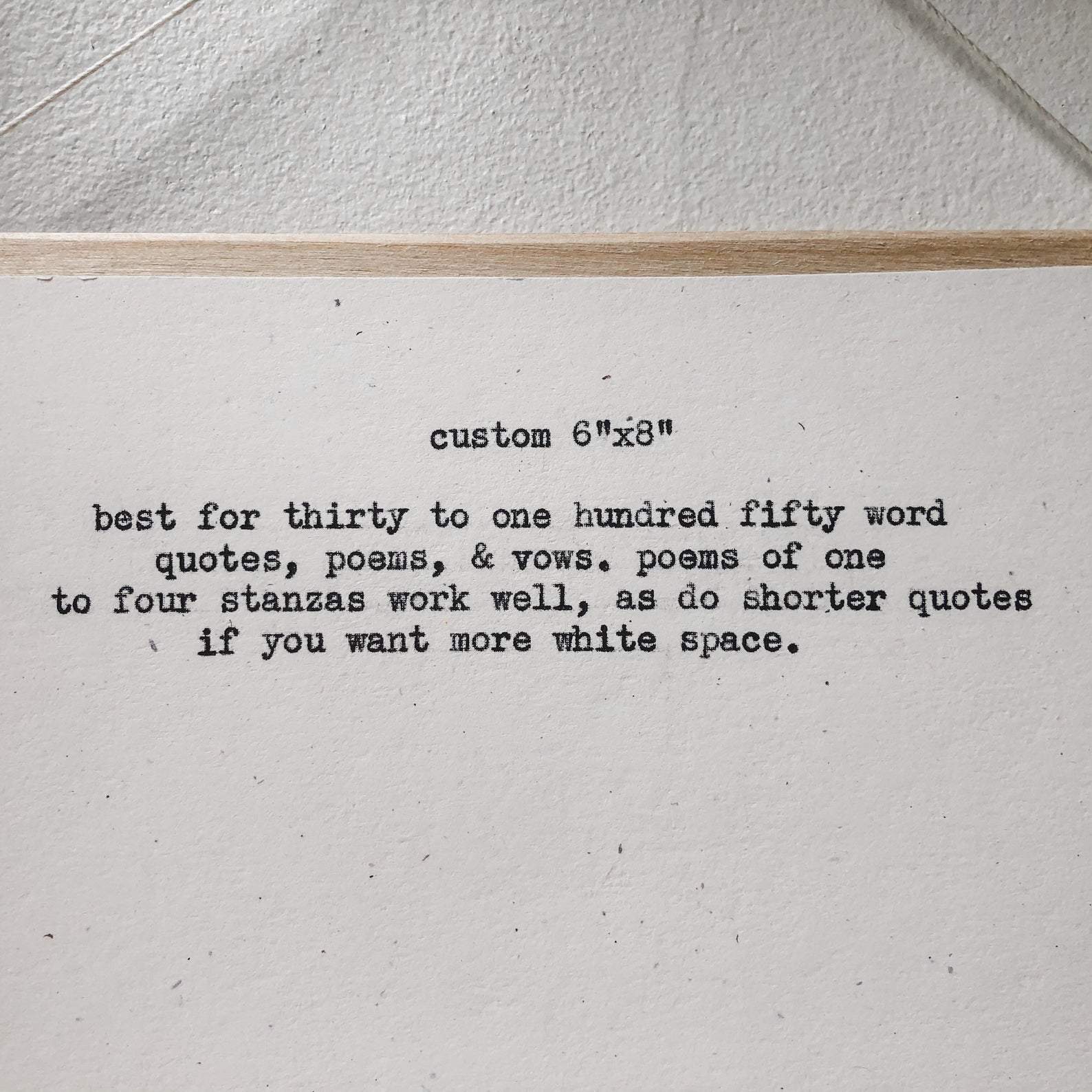 custom poem (mounted with flower): 6x8