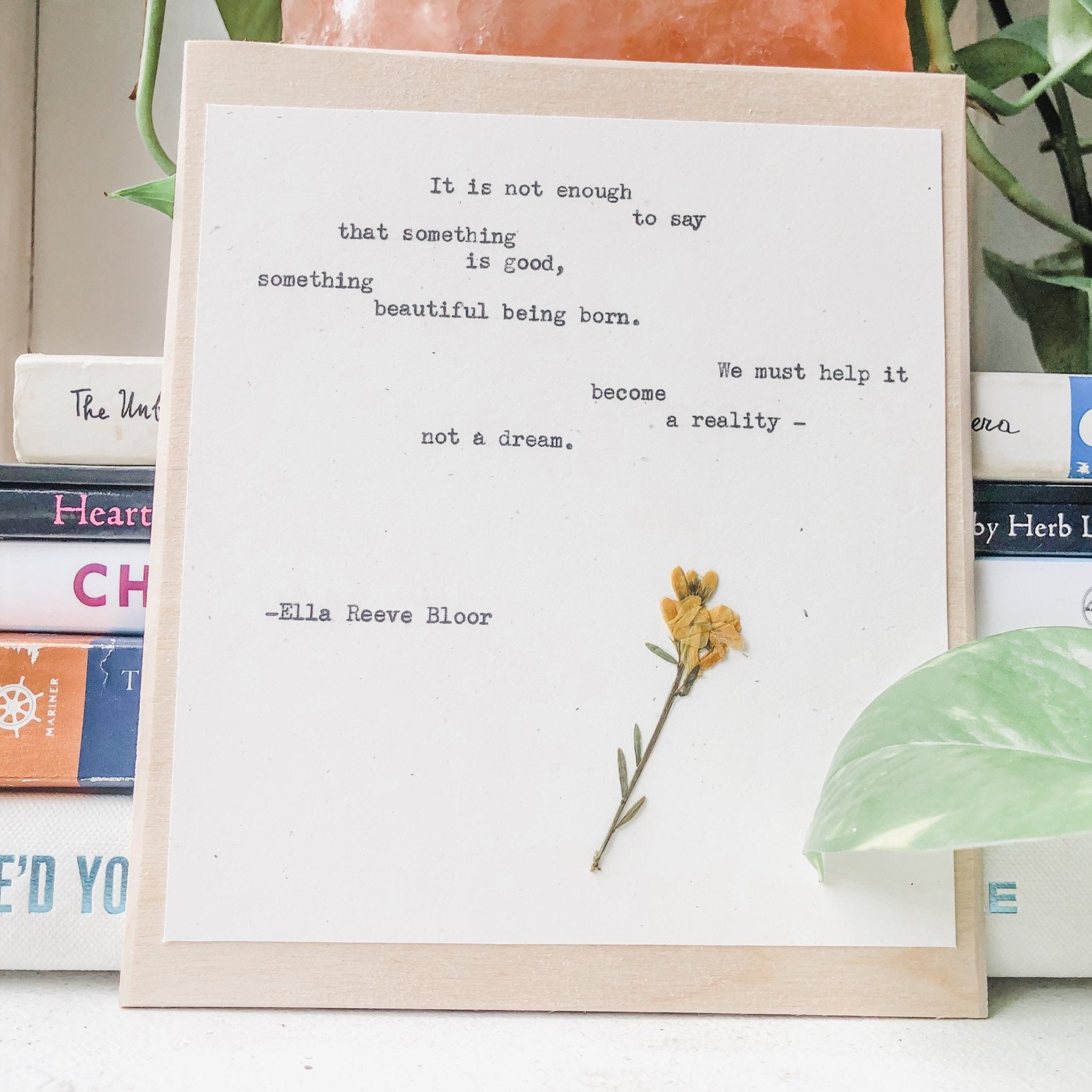 ella reeve bloor, it is not enough to say that something is good