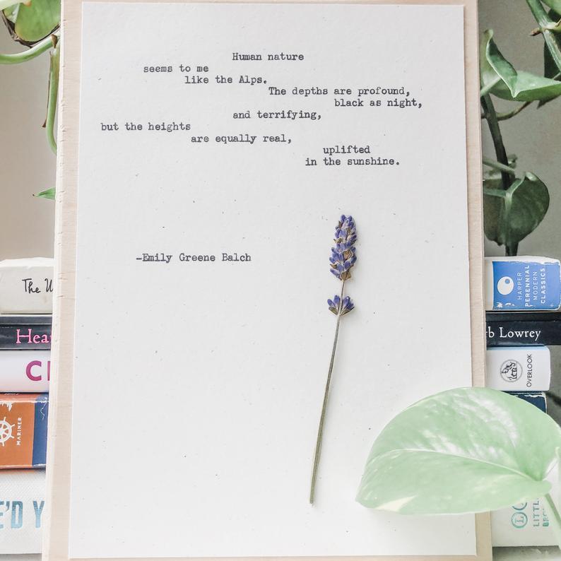 emily greene balch, human nature seems to me like the alps