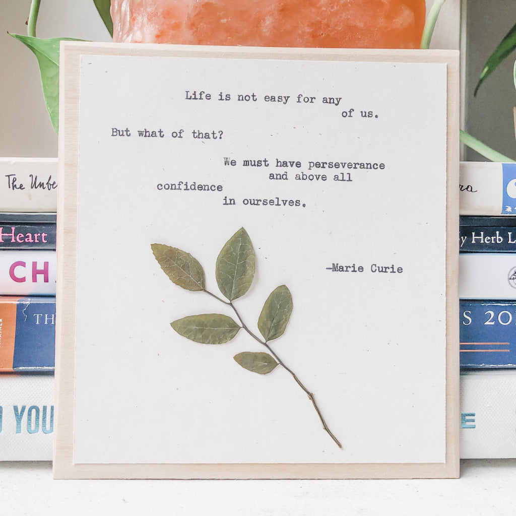 marie curie, life is not easy for any of us