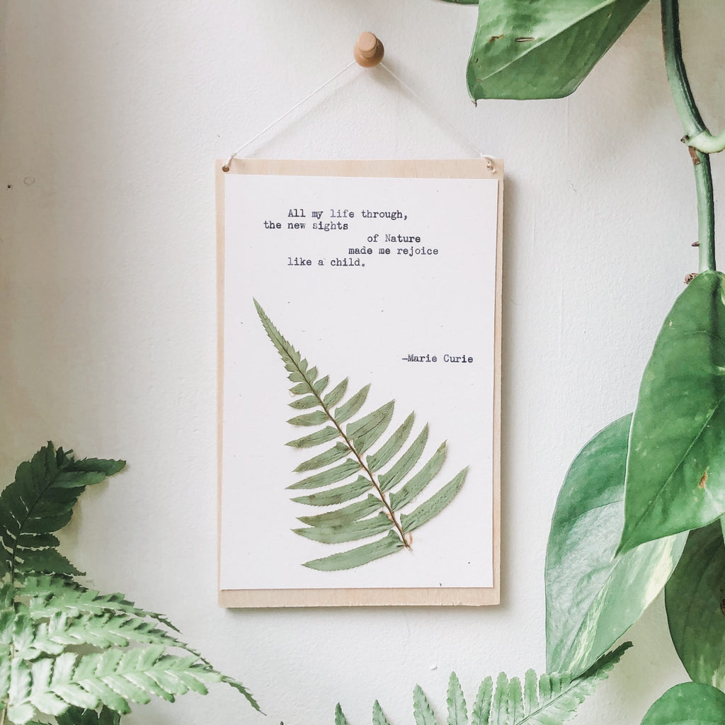 marie curie, nature made me rejoice