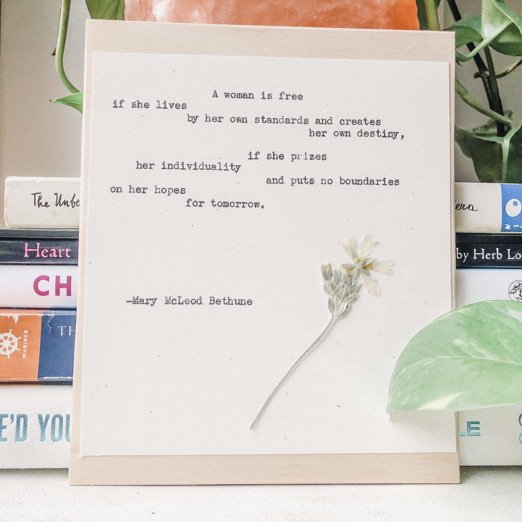 mary mcleod bethune, a woman is free if she lives by her own standards