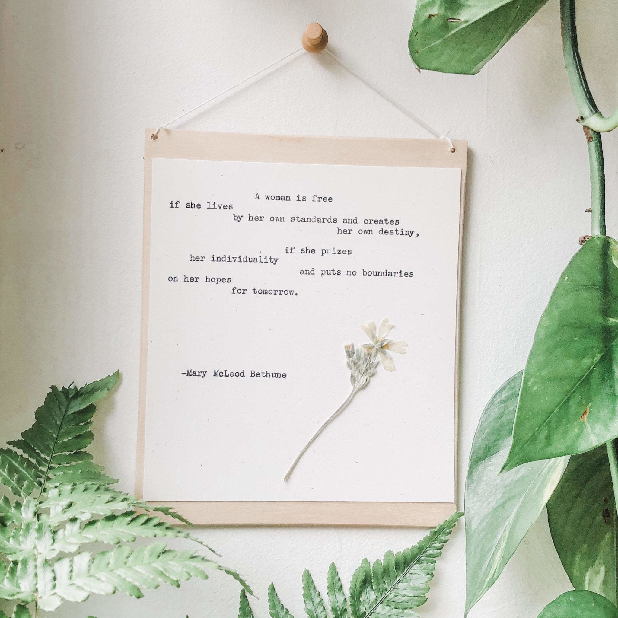 mary mcleod bethune, a woman is free if she lives by her own standards