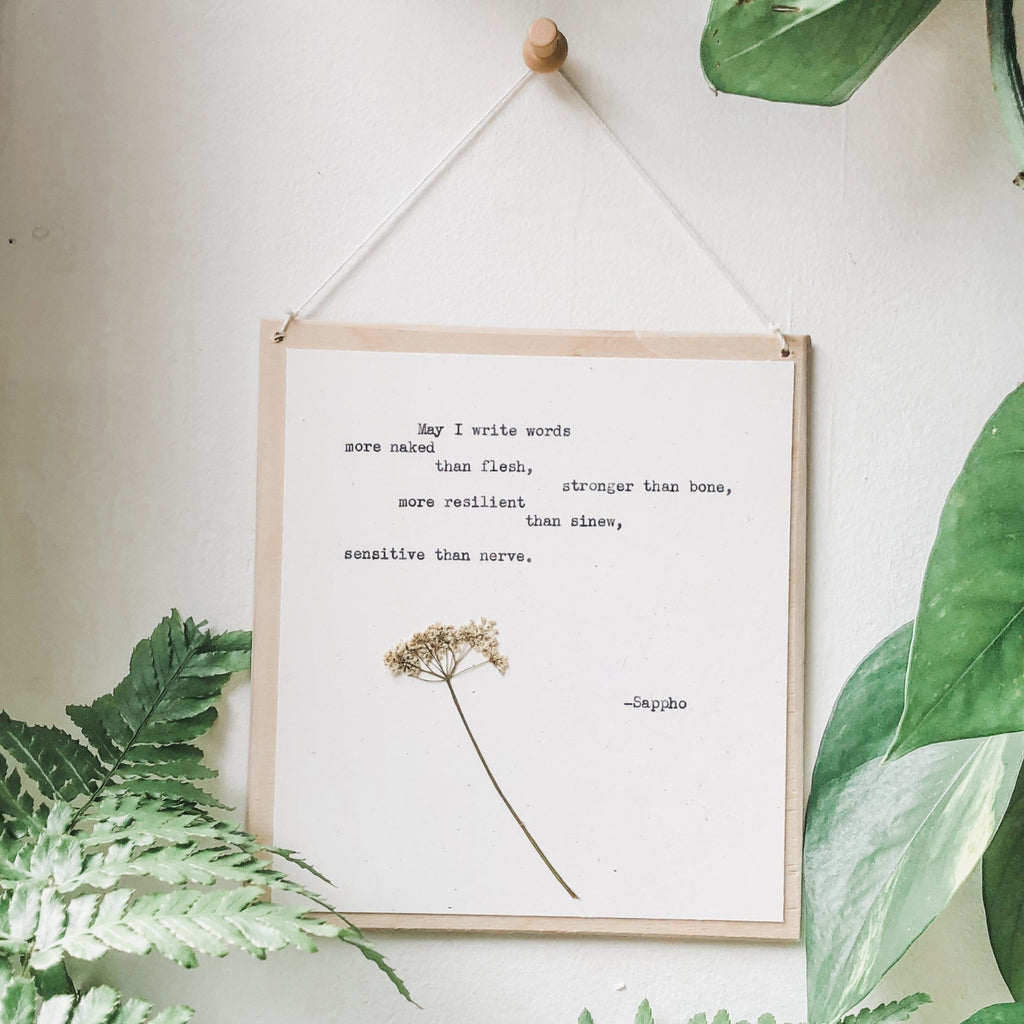 sappho, may I write words more naked than flesh