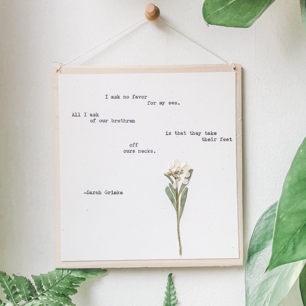 sarah grimke, I ask no favor for my sex