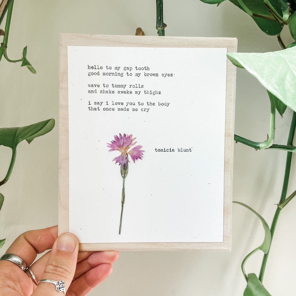 tomicia blunt, hello - #flora & phrase#