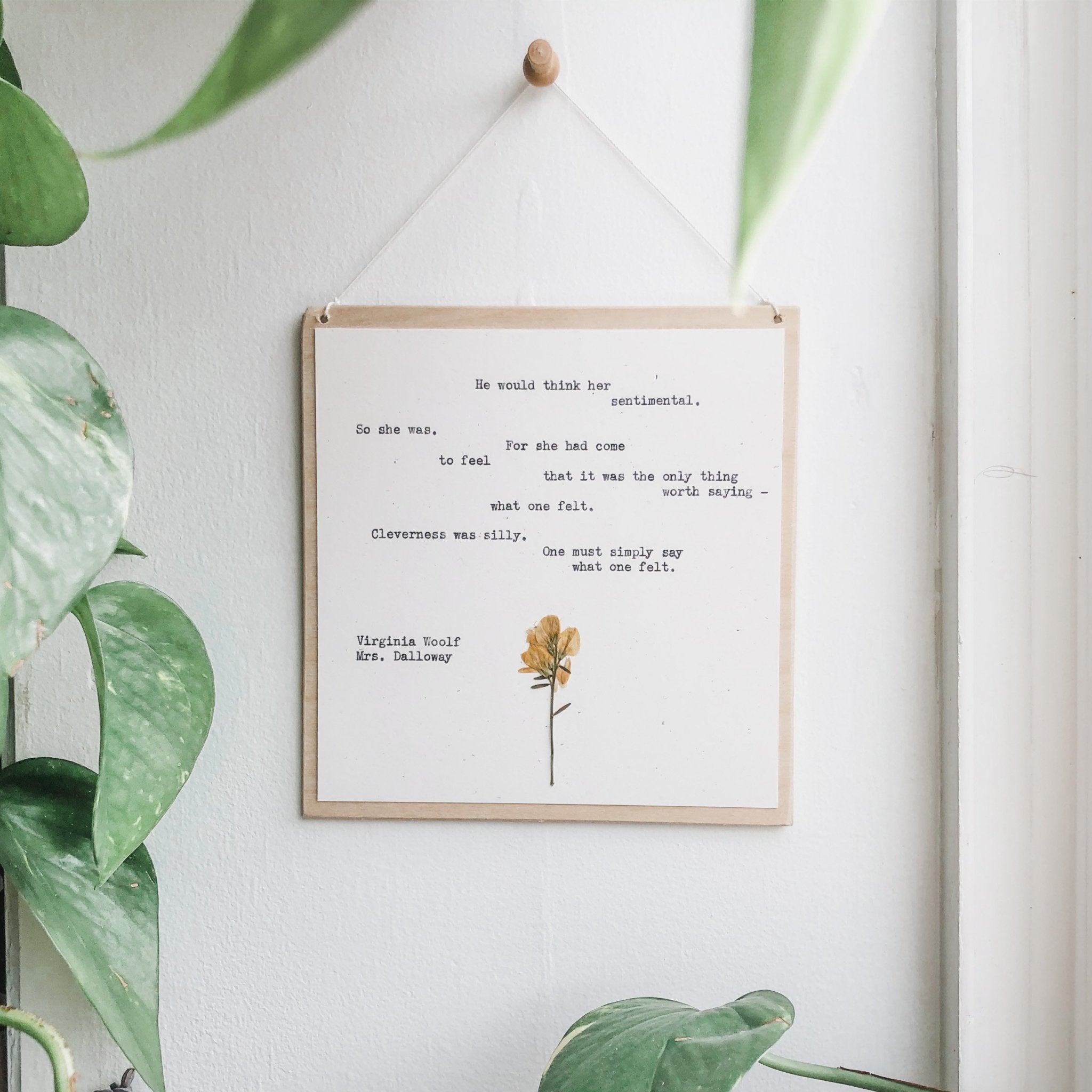 virginia woolf, he would think her sentimental