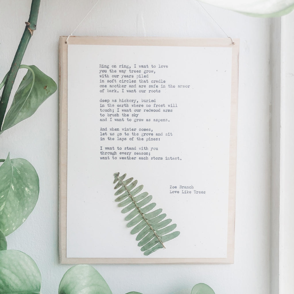 zoe branch, love like trees